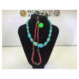 NECK WITH STERLING/TURQUOISE BRACELET , TURQUOISE NECK WITH STERLING/TURQUOISE BRACELET , TURQUOISE