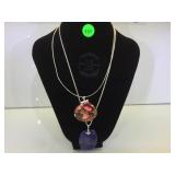 NECK WITH STERLING & SEA SEDIMENT JASPER PENDANT NECK WITH STERLING & SEA SEDIMENT JASPER PENDANT