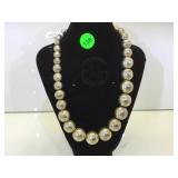 HEAVY STERLING BEADED NECKLACE HEAVY STERLING BEADED NECKLACE