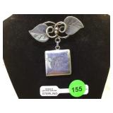 VINTAGE STERLING LEAF & TENDRILL BROOCH VINTAGE STERLING LEAF & TENDRILL BROOCH