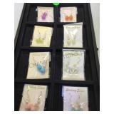 TRAY OF STERLING EARRINGS WITH GEMSTONES TRAY OF STERLING EARRINGS WITH GEMSTONES