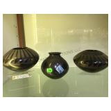 3 PIECE SET OF BLACK MATA ORTIZ POTTERY