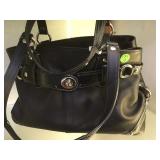 COACH BLACK LEATHER CARLEY SATCHEL