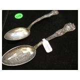 2 STERLING SOUVENIR SPOONS 2 STERLING SOUVENIR SPOONS