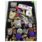 TRAY OF VINTAGE PINS TRAY OF VINTAGE PINS