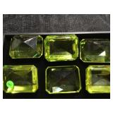 4 GREEN GLASS PAPERWEIGHTS