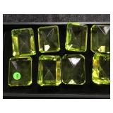 TRAY LOT OF SMALL GREEN GLASS PAPERWEIGHTS