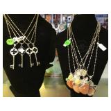 2 NECKS OF KALIFANO CHAINS WITH KEY PENDANTS 2 NECKS OF KALIFANO CHAINS WITH KEY PENDANTS