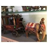 VINTAGE CIRCUS ELEPHANT DRAWN CARRIAGE WITH VINTAGE CIRCUS ELEPHANT DRAWN CARRIAGE WITH