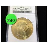 1915  MS64 100C (1 OZ) GOLD COIN, AUSTRIA RESTRIKE