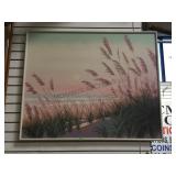 FRAMED OIL ON CANVAS BEACH SCENE SIGNED ANDREW