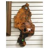 HANDMADE BURLE WOOD WALL CLOCK, SIGNED HANDMADE BURLE WOOD WALL CLOCK, SIGNED