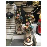 PAIR OF CAPODIMONTE PEDESTALS PAIR OF CAPODIMONTE PEDESTALS