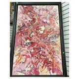 FRAMED OIL ON CANVAS ABSTRACT, SIGNED FRAMED OIL ON CANVAS ABSTRACT, SIGNED