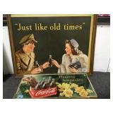 FRAMED 'JUST LIKE OLD TIMES' COCA COLA POSTER FRAMED 'JUST LIKE OLD TIMES' COCA COLA POSTER