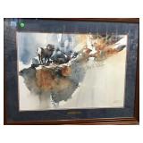 FRAMED & MATTED 'HIGH COUNTRY MORNING'LITHO FRAMED & MATTED 'HIGH COUNTRY MORNING'LITHO
