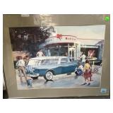 FRAMED & MATTED MOBIL OIL ADVERTISING PRINT