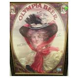 FRAMED "OLYMPIA BEER" ADVERTISING POSTER