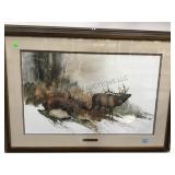 FRAMED & MATTED 'AUTUMN CHALLENGE' LITHO,, SIGNED FRAMED & MATTED 'AUTUMN CHALLENGE' LITHO,, SIGNED