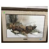 FRAMED & MATTED "AUTUMN CHALLENGE" LITHO,, SIGNED