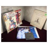 TRAY OF COMICS, CATALOGUE OF PRINTS, METAL STAMP TRAY OF COMICS, CATALOGUE OF PRINTS, METAL STAMP