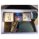 TUB OF COASTERS, SMALL LICENSE PLATES & MORE TUB OF COASTERS, SMALL LICENSE PLATES & MORE