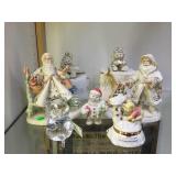 COLLECTION OF LENOX CHRISTMAS FIGURES & A FENTON