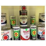 VINTAGE FULL MOTTOR OIL CANS, HAVOLINE, TEXACO