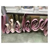 WHISKEY NEON HOUSING SIGN, MISSING W WHISKEY NEON HOUSING SIGN, MISSING W
