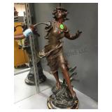 FLEUR DE MAI METAL STATUE, 19" TALL