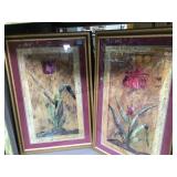 PAIR OF FRAMED & MATTED FLORALS PAIR OF FRAMED & MATTED FLORALS