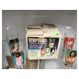 VINTAGE SET OF STRIPTEASE HIBALL GLASSES