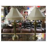 PAIR OF METAL BASED TABLE LAMPS PAIR OF METAL BASED TABLE LAMPS