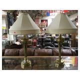 PAIR OF METAL BASED TABLE LAMPS