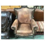 GRAND LEATHER PARLOR CHAIR