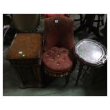 3 PIECE CHAIR & 2 TABLES