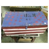 HAND PAINTED AMERICA CHEST HAND PAINTED AMERICA CHEST