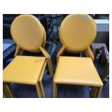 VINTAGE YELLOW VINYL WRAPPED CHAIRS (8)