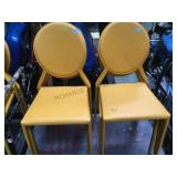 VINTAGE YELLOW VINYL WRAPPED CHAIRS (6)