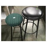 PAIR OF METAL STOOLS