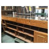 WOODEN  GLASS TOP COUNTER DISPLAY WITH STORAGE