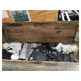 LARGE VIINTAGE WOODEN CHEST FILLED WITH HALLOWEEN LARGE VIINTAGE WOODEN CHEST FILLED WITH HALLOWEEN