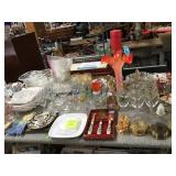 TABLE TOP, ASSORTED DISHES, VASES, & MORE