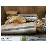 BOTTOM SHELF, LOT OF BOOT STRETCHERS, WOOD/METAL BOTTOM SHELF, LOT OF BOOT STRETCHERS, WOOD/METAL