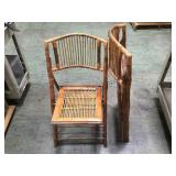 PAIR OF BAMBOO FOLDING CHAIRS, AS IS PAIR OF BAMBOO FOLDING CHAIRS, AS IS