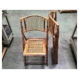 PAIR OF BAMBOO FOLDING CHAIRS, AS IS