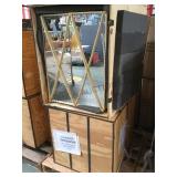 PAIR OF MIRRORED OBELISK BASES WITH CRATES PAIR OF MIRRORED OBELISK BASES WITH CRATES