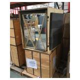 PAIR OF MIRRORED OBELISK BASES WITH CRATES PAIR OF MIRRORED OBELISK BASES WITH CRATES