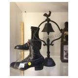 VINTAGE ROOSTER BELL & 'SCHOOLCHUM BOOTS' VINTAGE ROOSTER BELL & 'SCHOOLCHUM BOOTS'
