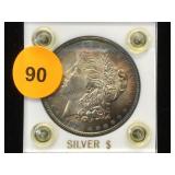 1885 MORGAN SILVER DOLLAR, CASED 1885 MORGAN SILVER DOLLAR, CASED